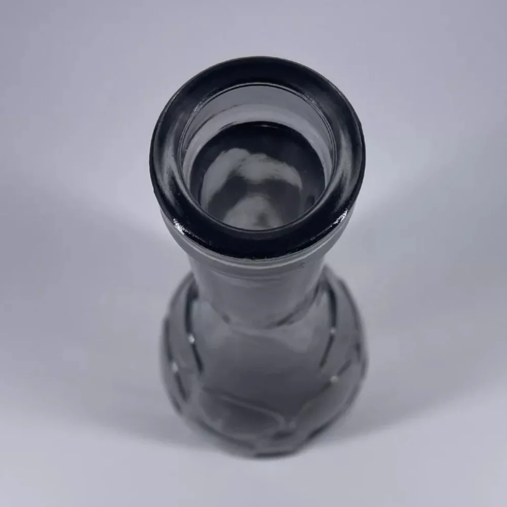 Ikea Contemporary Decorative Smokey Black Bubble Bottle Glass Vase